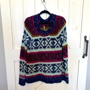 Free People Knit Wool Multi Color Sweater